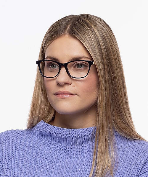 Lola Zwart & goud MetaalEyeglass Frames voor dames van B24