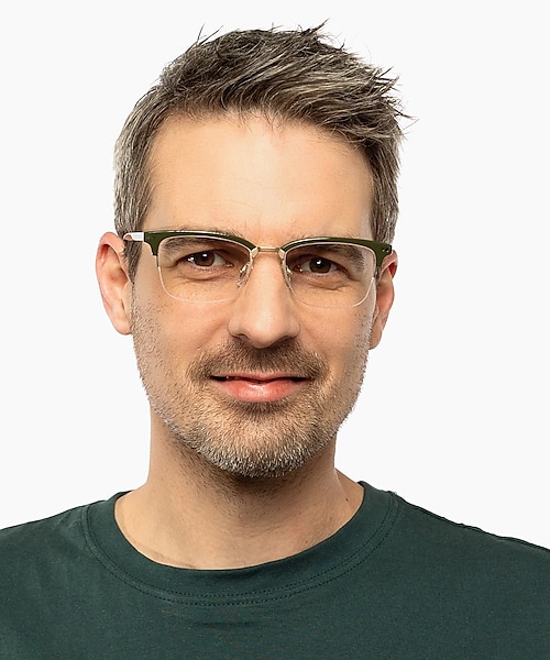 Newton Khaki MetallEyeglass Frames für Herren von B24