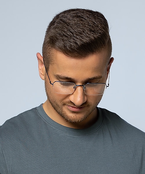 Tommy Matt Dark Blue MetaalEyeglass Frames voor heren van B24