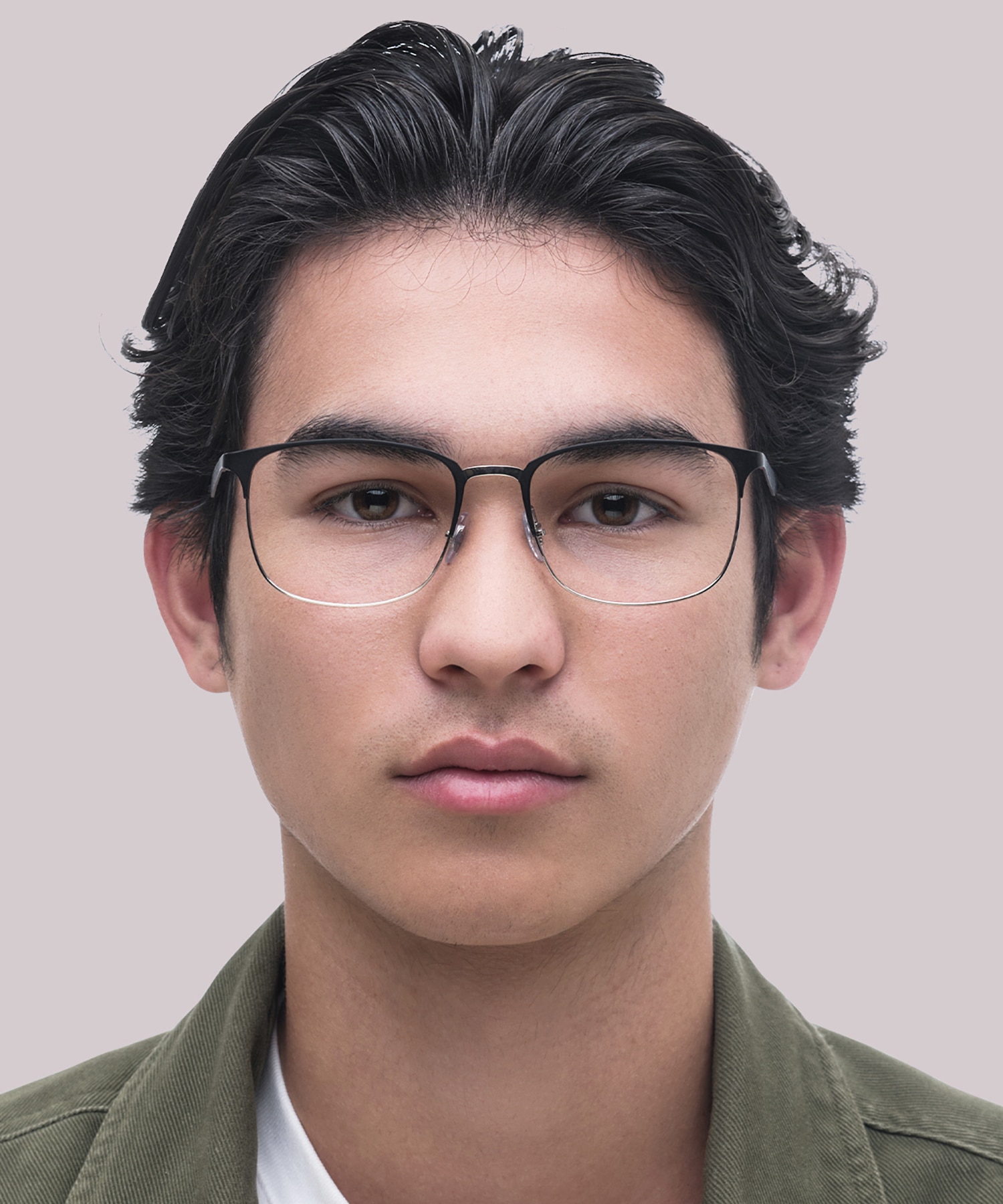 RB6421 Schwarz auf Silber MetallEyeglass Frames für Herren von B24