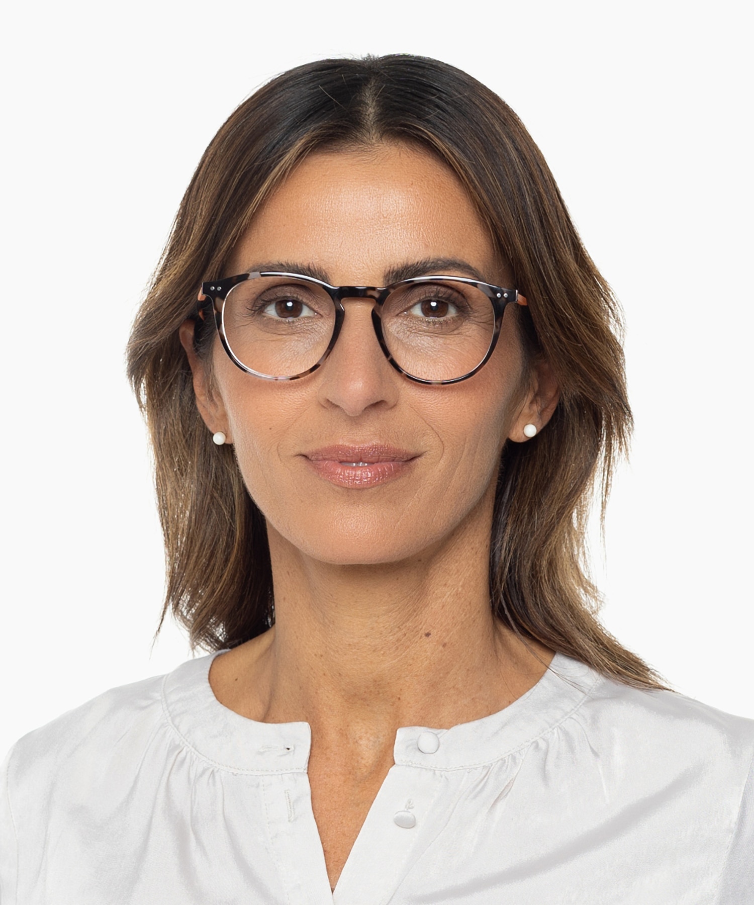 Malibu Tweelaags Havana AcetaatEyeglass Frames voor dames van B24