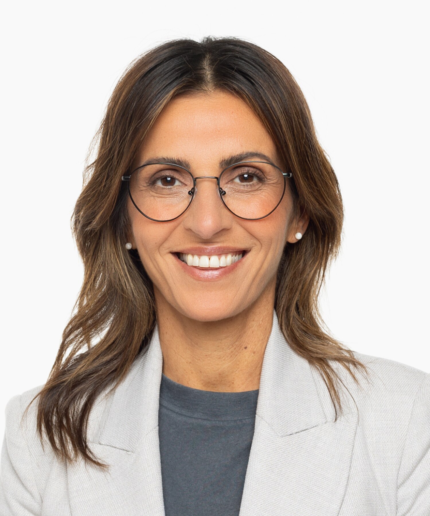 Lyon Groen  &  tweelaags kaki bruin MetaalEyeglass Frames voor dames van B24