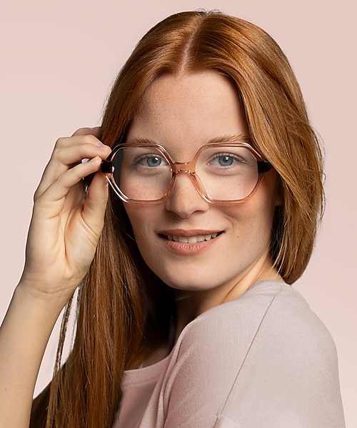 Molly Kristal roze & Havana AcetaatEyeglass Frames voor dames van B24