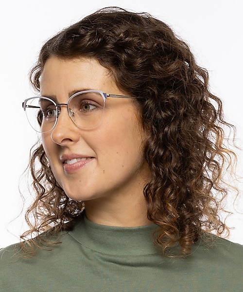 Fiona Violet  &  zilver MetaalEyeglass Frames voor dames van B24