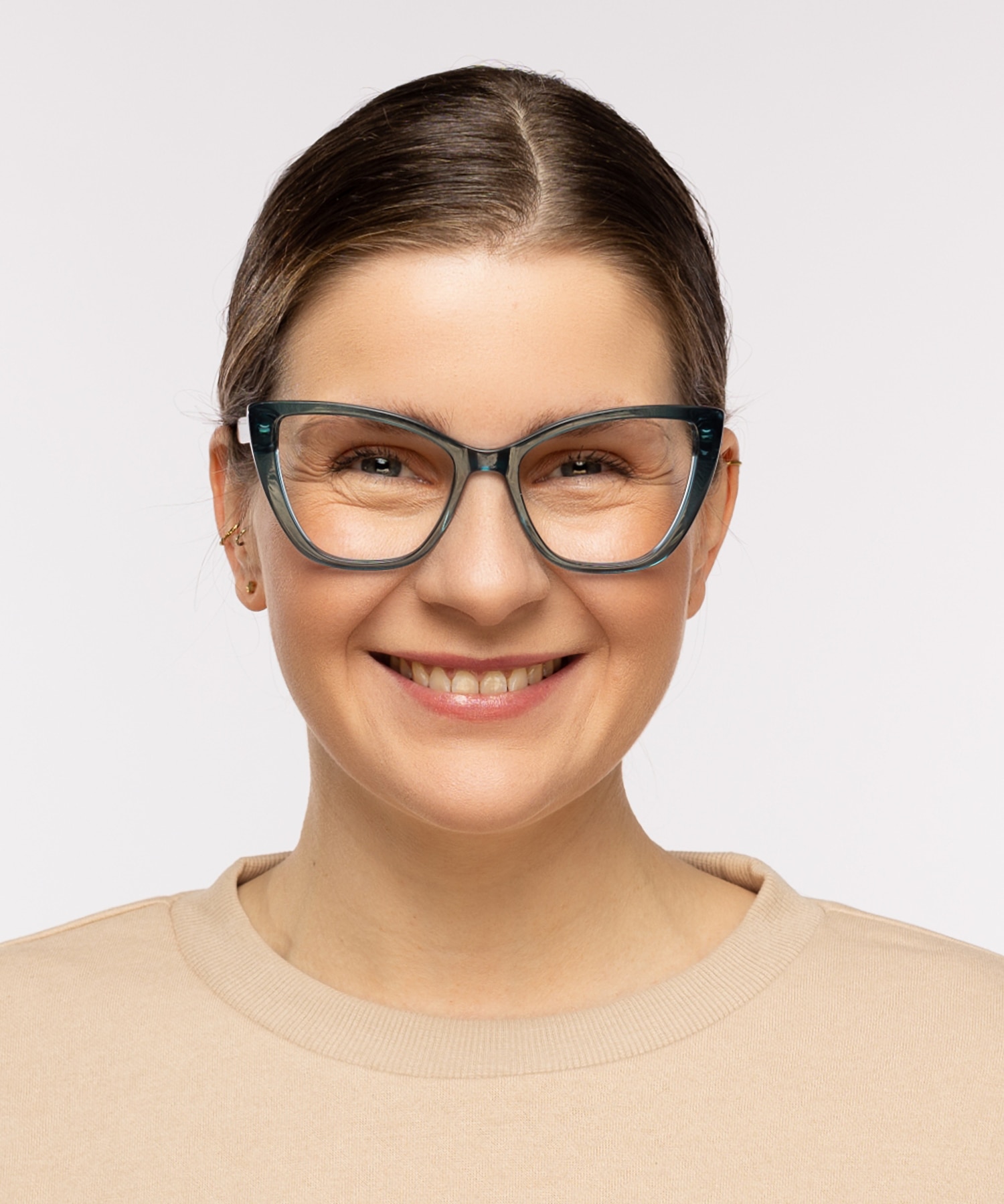 Jane Kristal mid blauw AcetaatEyeglass Frames voor dames van B24