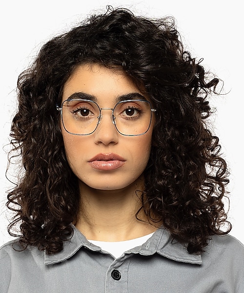 Tribeca Matzilver  &  blauw MetaalEyeglass Frames voor dames van B24