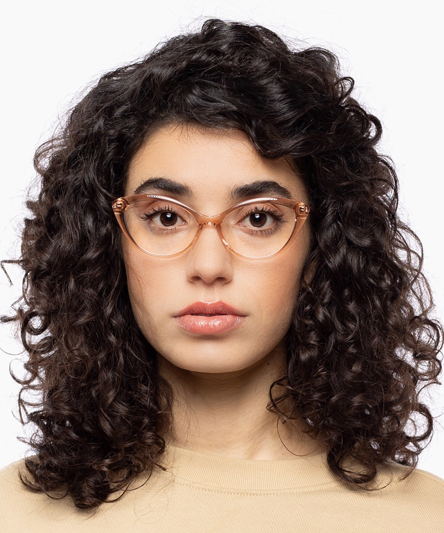 Rose Bilayer Peach AcetatEyeglass Frames für Damen von B24
