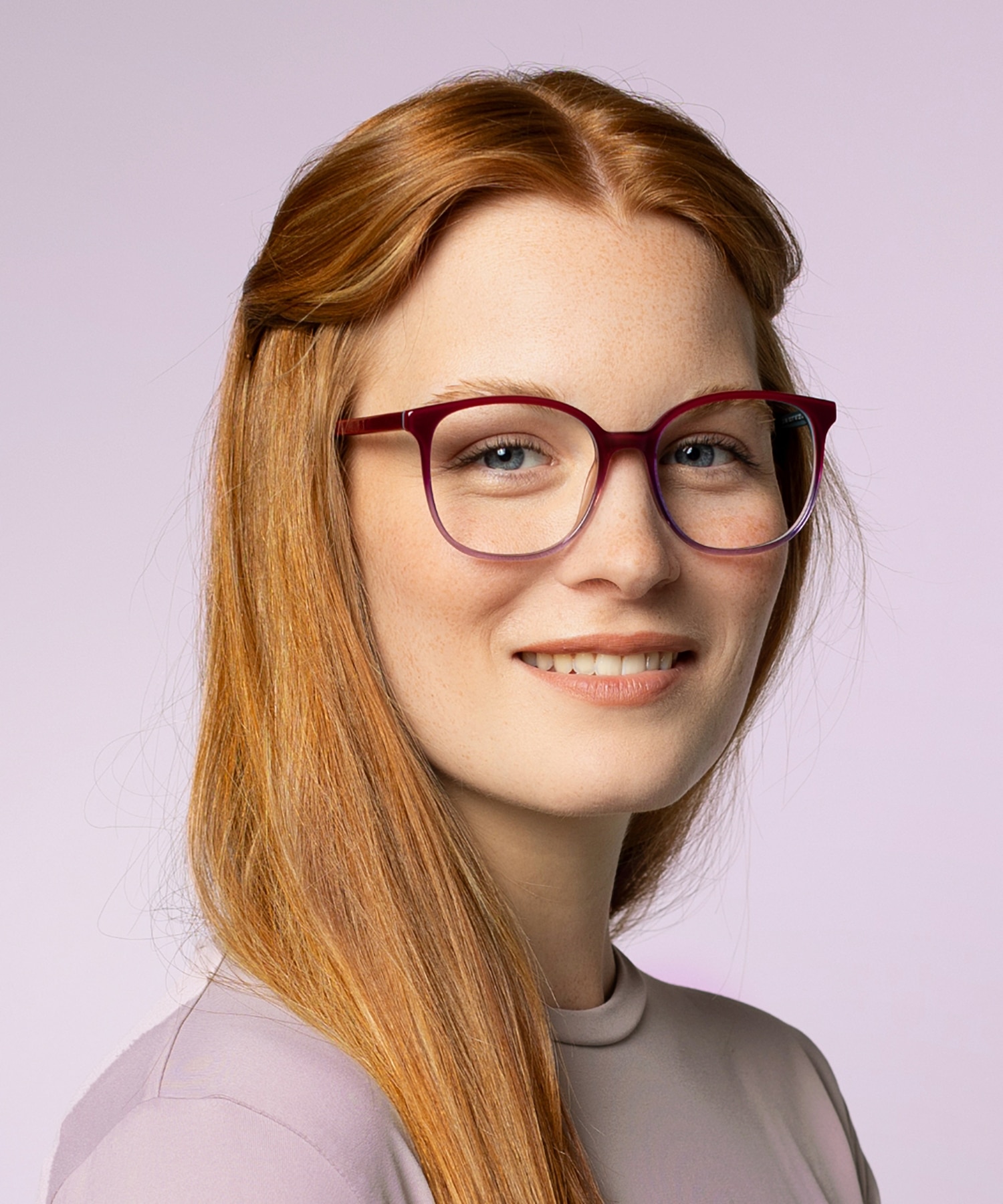 Mia Trilayer Red  &  Purple AcetatEyeglass Frames für Damen von B24