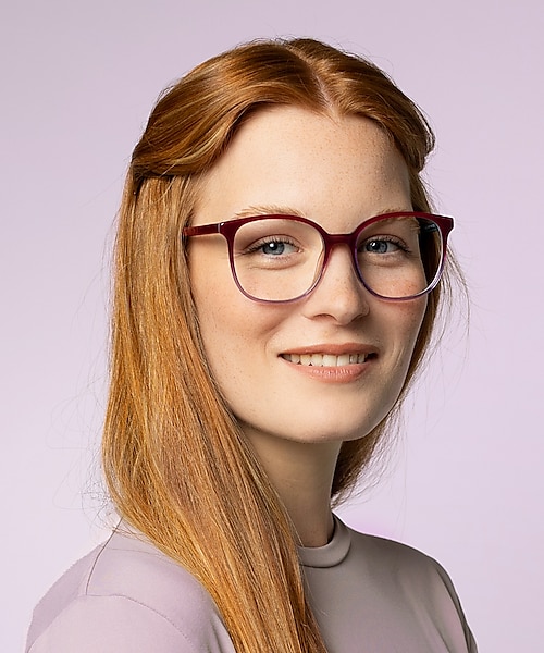 Mia Drielaags rood  &  paars AcetaatEyeglass Frames voor dames van B24