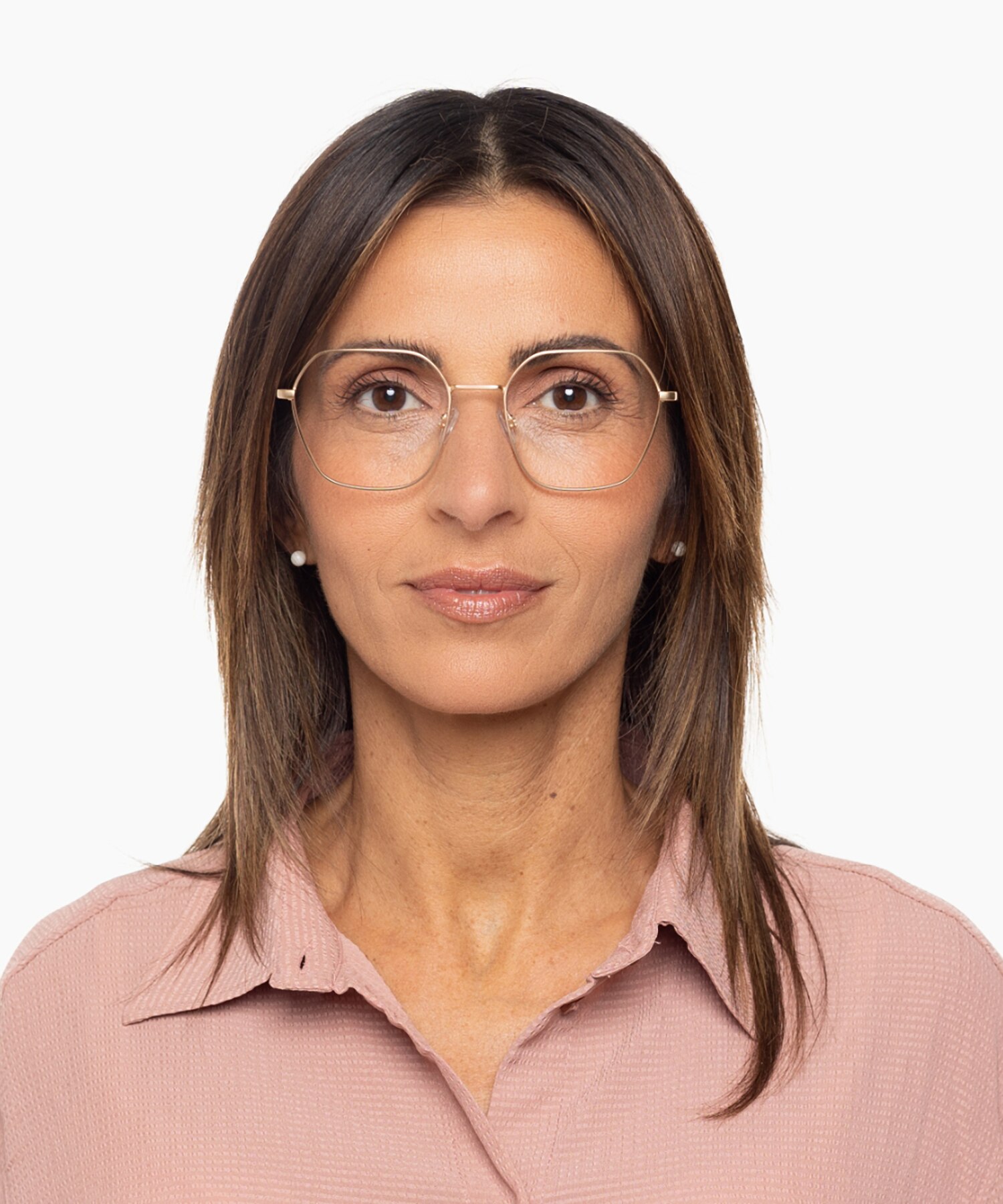 Madison Matt Pink Gold  &  Crystal Pink MetallEyeglass Frames für Damen von B24