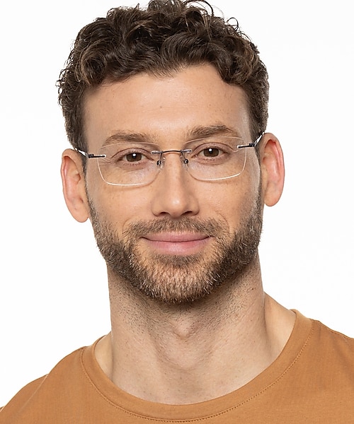 Freetown Mattblau MetallEyeglass Frames für Herren von B24