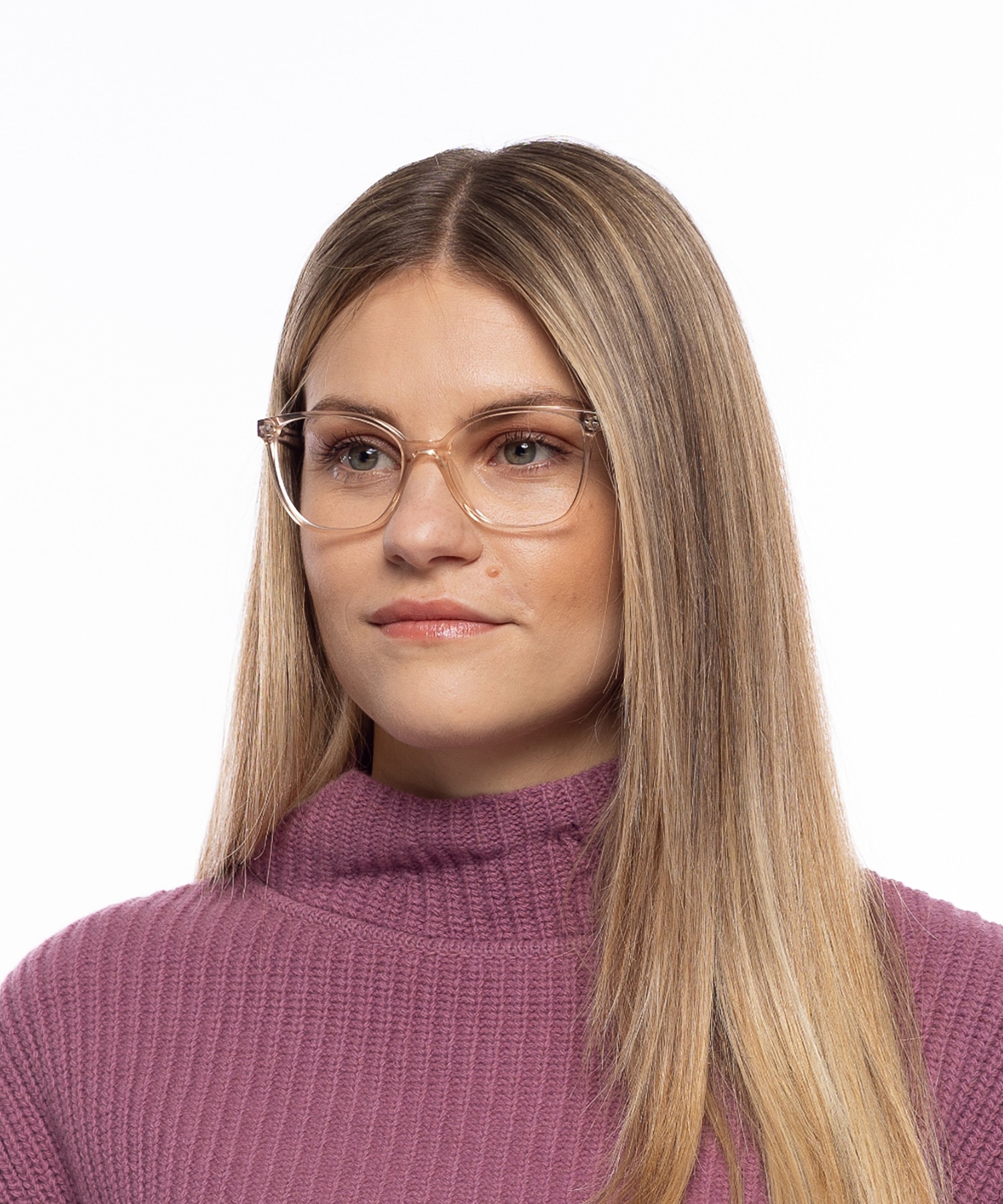 Rosy Kristallrosa AcetatEyeglass Frames für Damen von B24