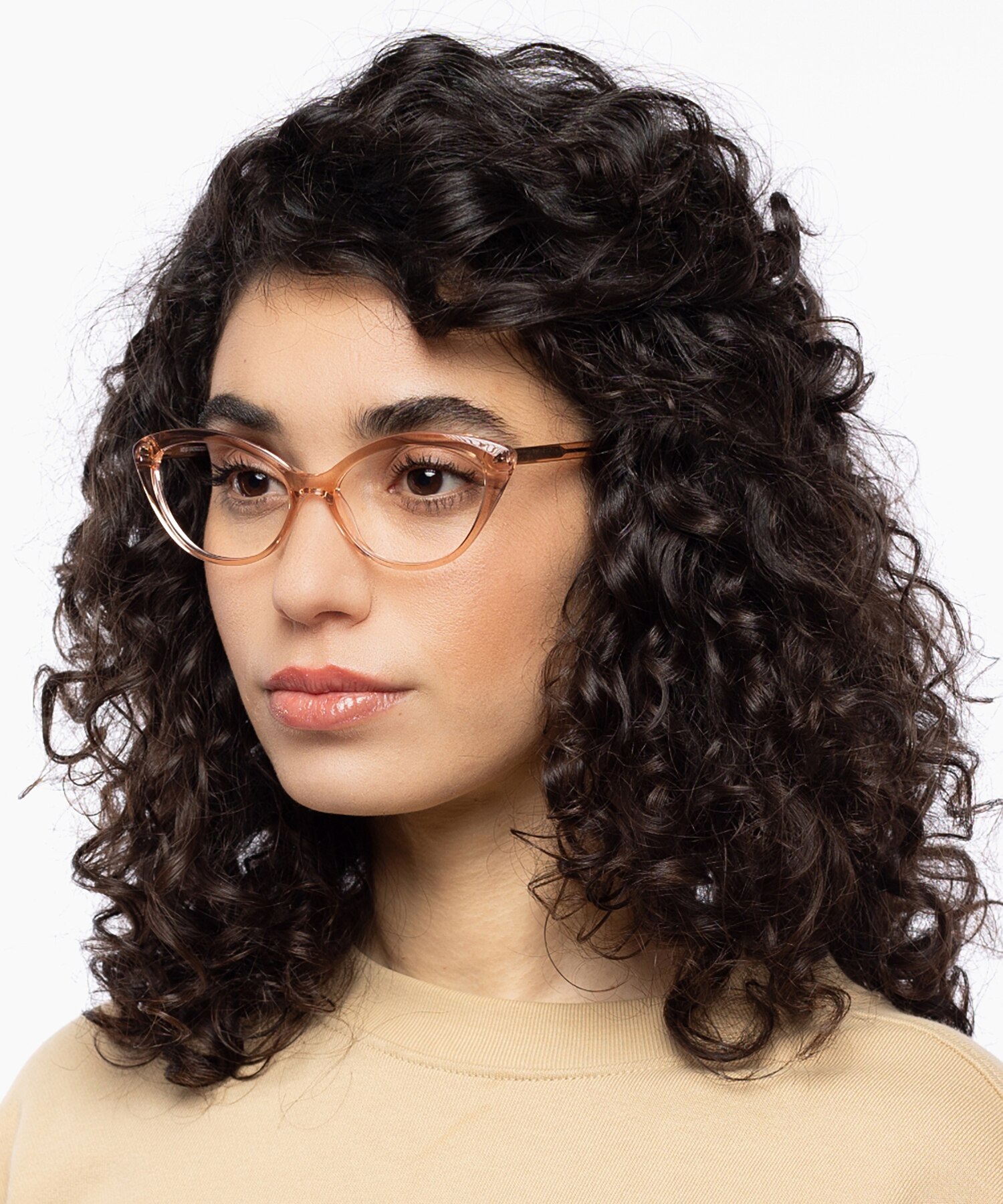 Rose Bilayer Peach AcetatEyeglass Frames für Damen von B24