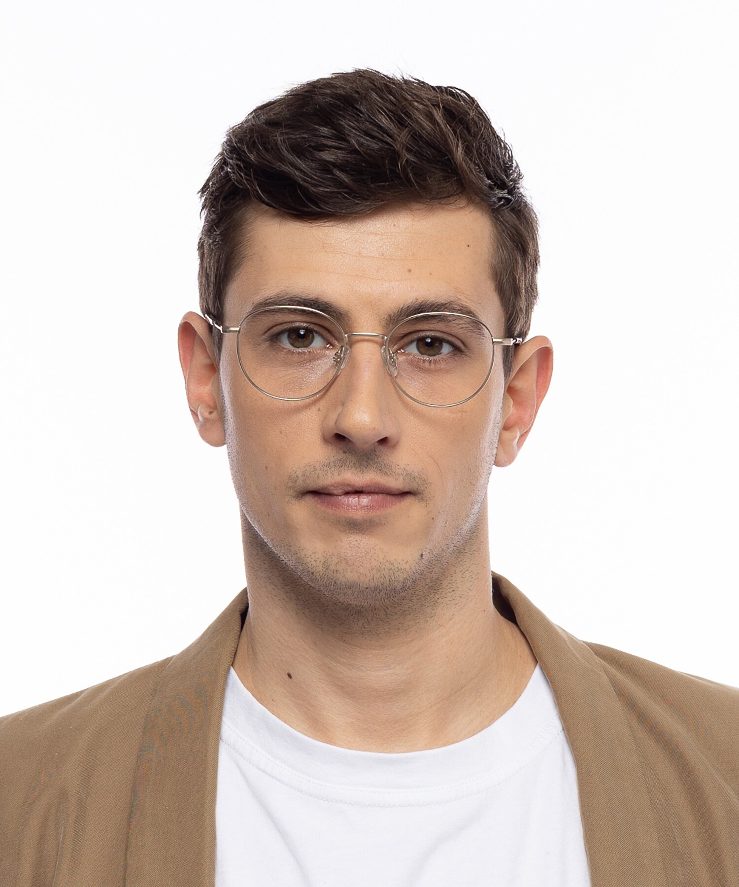 Princeton Matgoud  &  oranje patroon MetaalEyeglass Frames voor heren van B24