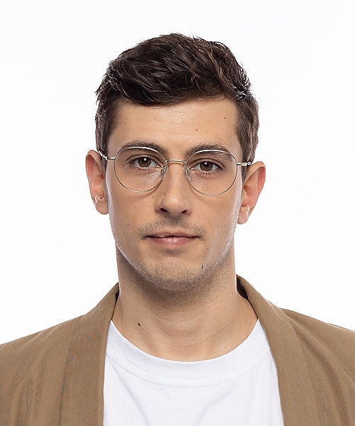 Princeton Matgoud & oranje patroon MetaalEyeglass Frames voor heren van B24