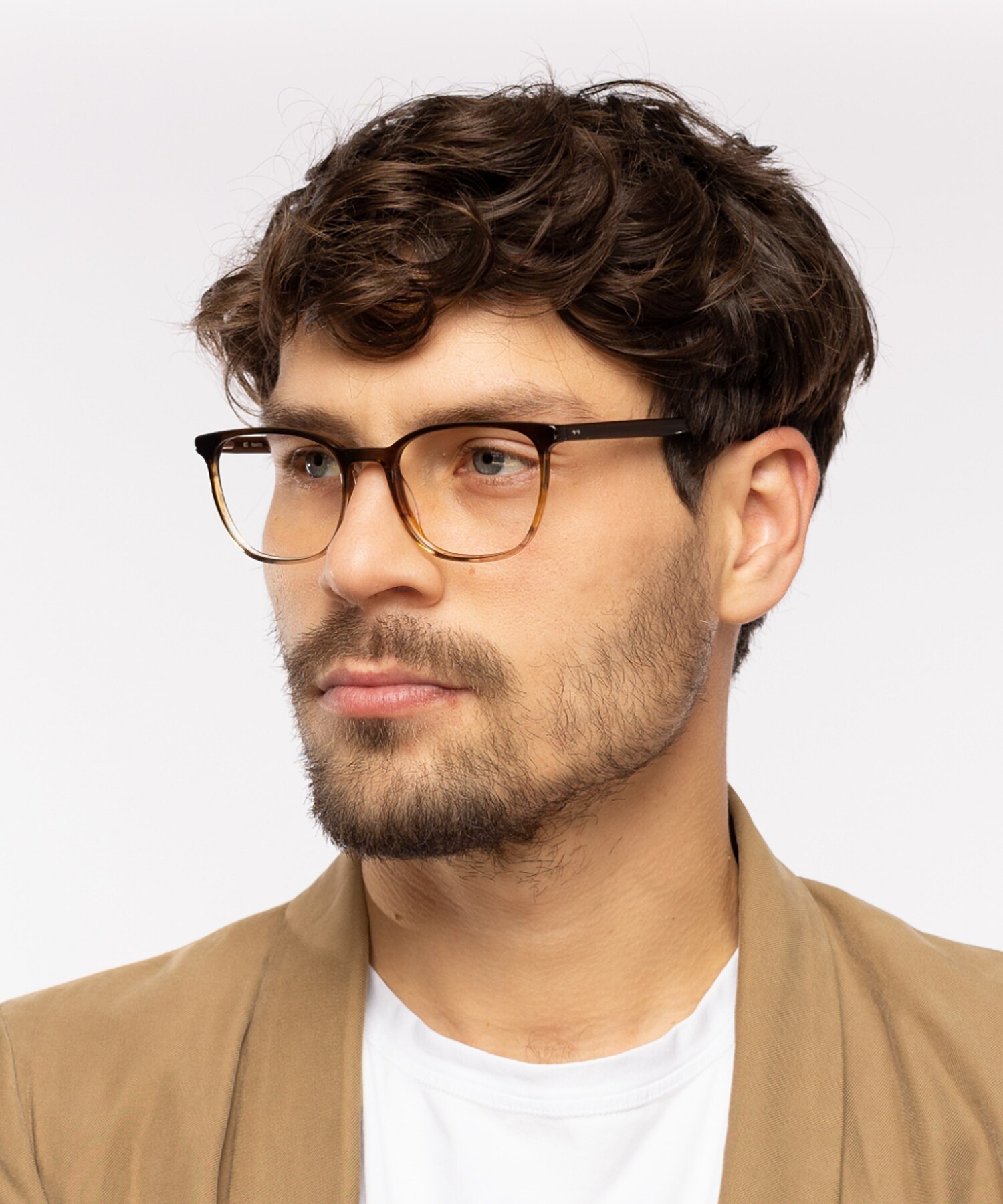 Hawkins Gradient Brown Horn  &  Brown AcetatEyeglass Frames für Herren von B24