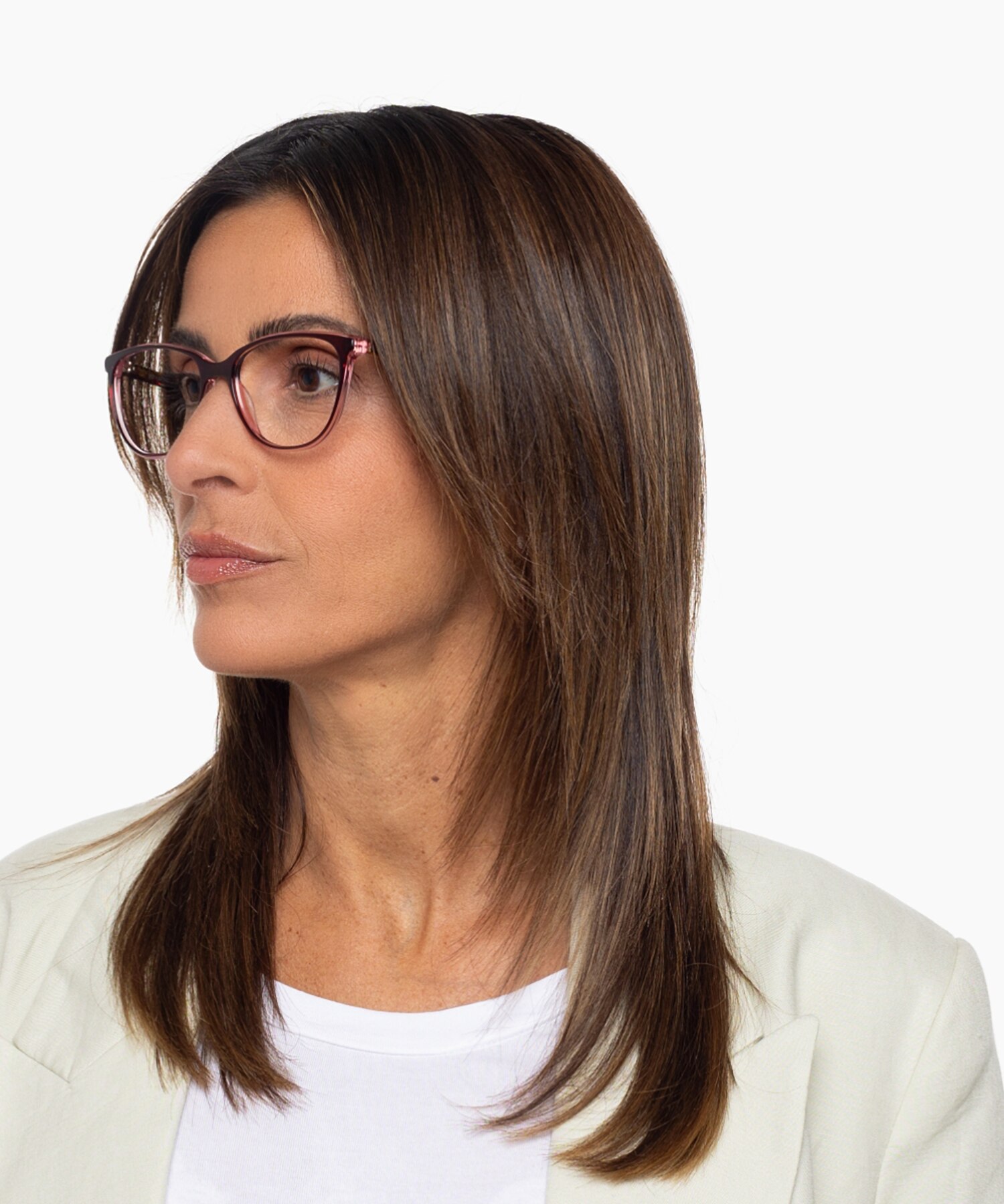 Milano Tweelaags kristal bordeauxrood AcetaatEyeglass Frames voor dames van B24
