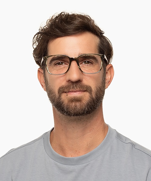 Phoenix Khaki Horn AcetaatEyeglass Frames voor heren van B24