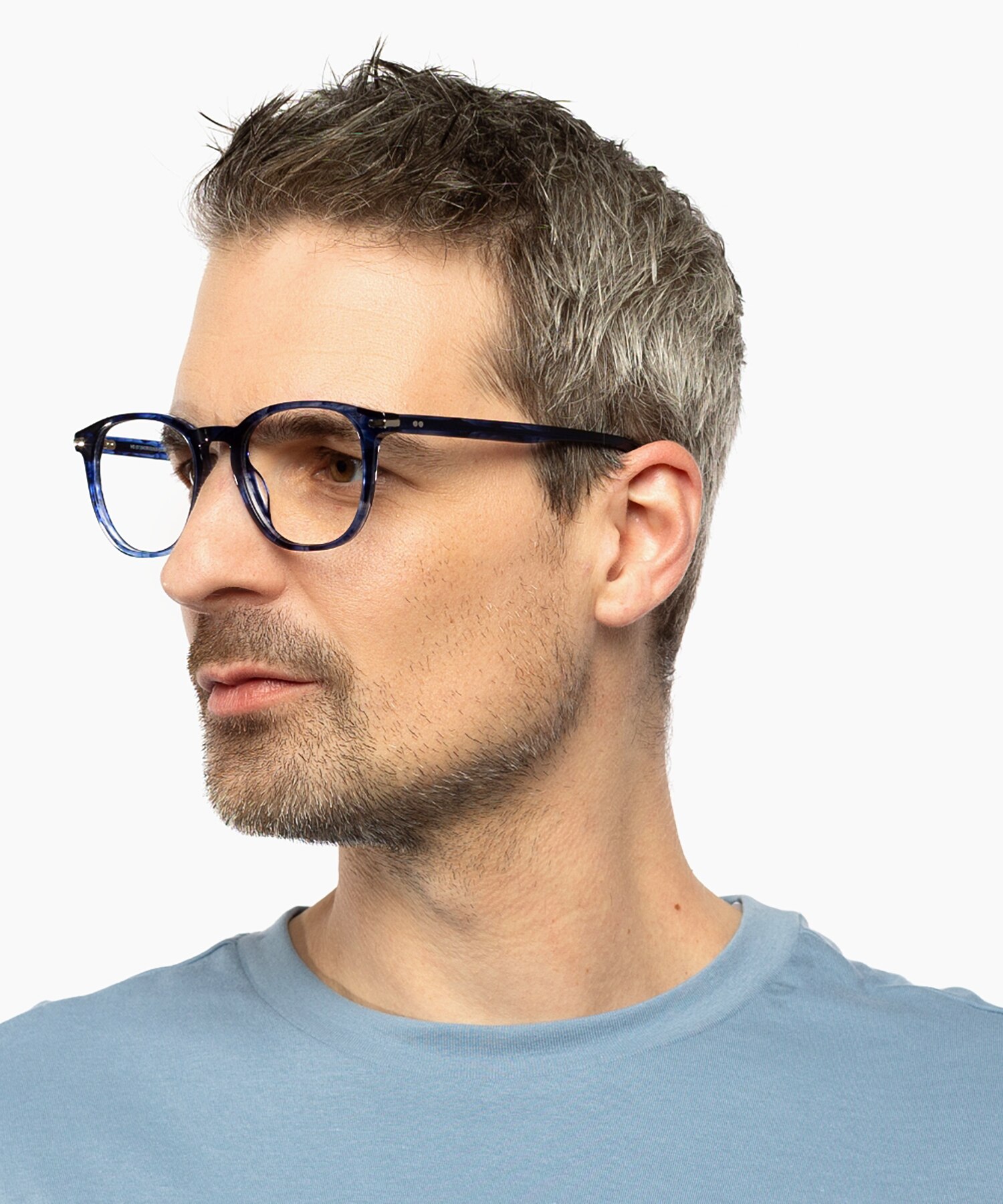 Preston Gevlekt blauw AcetaatEyeglass Frames voor heren van B24