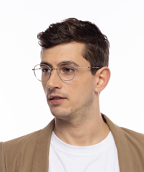 Princeton Matgoud & oranje patroon MetaalEyeglass Frames voor heren van B24