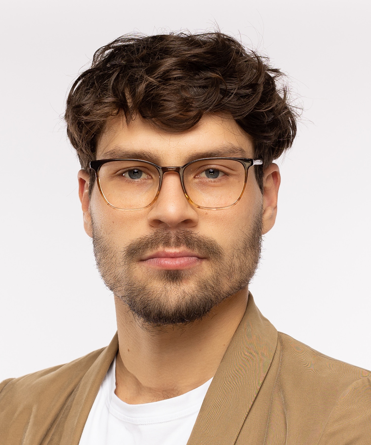 Hawkins Gradient Brown Horn  &  Brown AcetatEyeglass Frames für Herren von B24