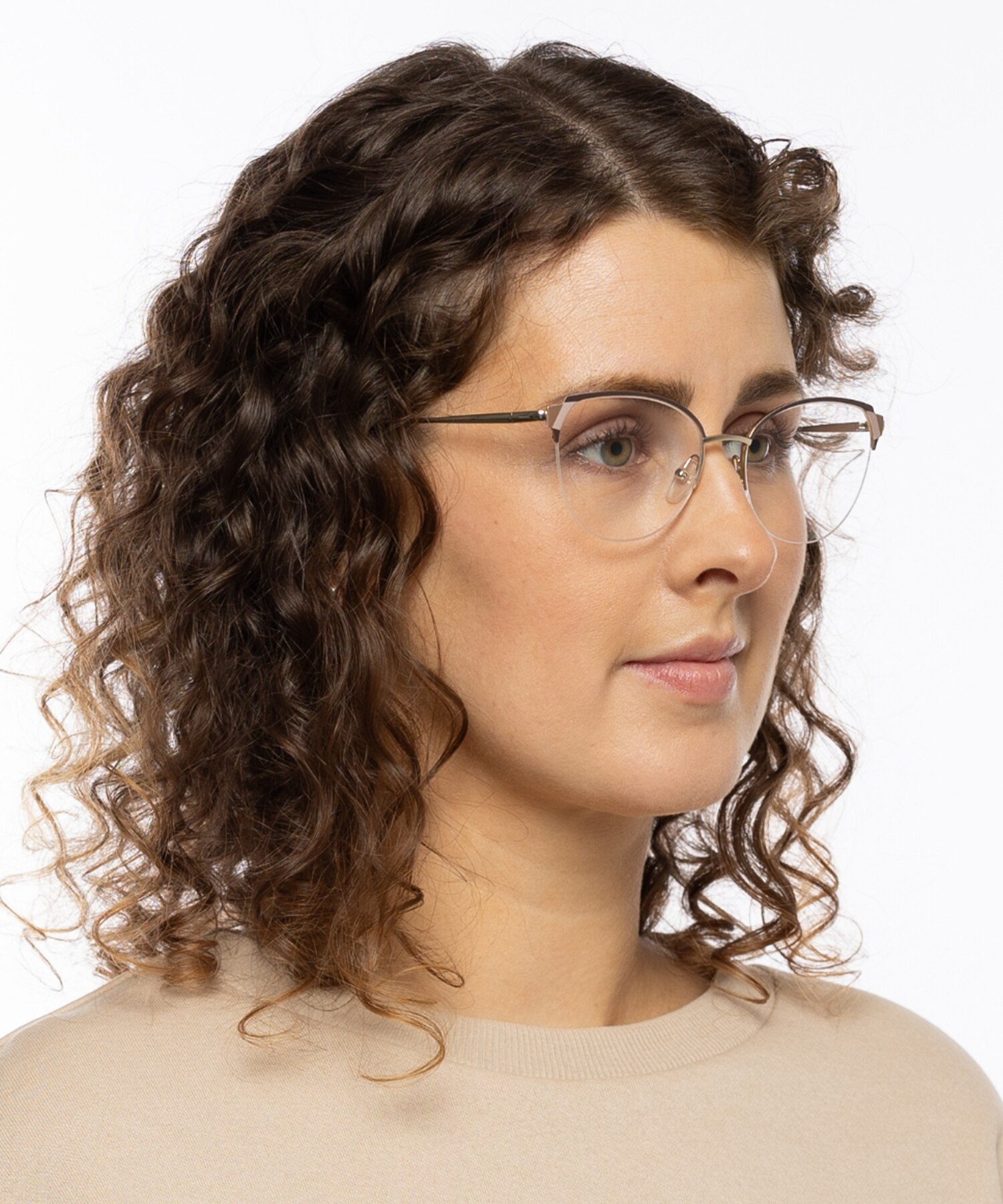 Fiona Bruin & lichtgoud MetaalEyeglass Frames voor dames van B24