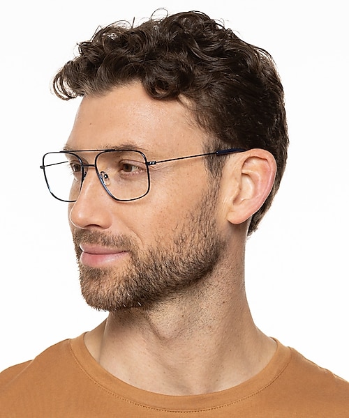 Detroit Matblauw MetaalEyeglass Frames voor heren van B24