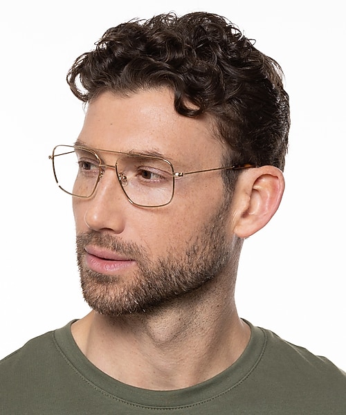 Detroit Goud MetaalEyeglass Frames voor heren van B24