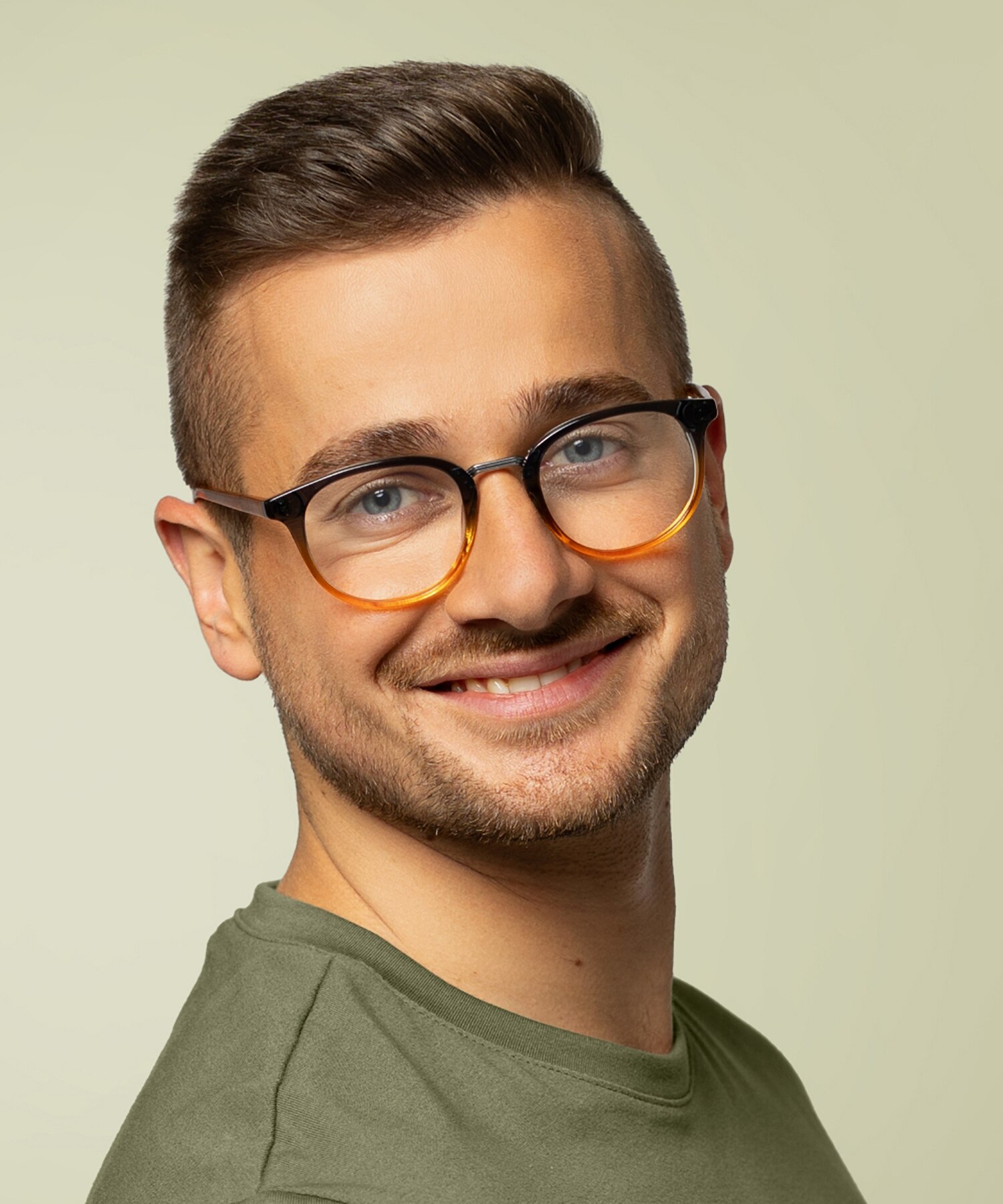 Jordy Gradiënt kristal blauw oranje AcetaatEyeglass Frames voor heren van B24