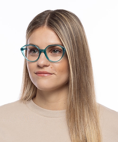 Sabine Fluo Turquoise AcetatEyeglass Frames für Damen von B24