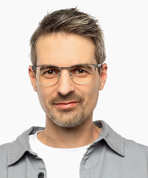 Hamilton Matt Gun & Matt Gold MetallEyeglass Frames für Herren von B24