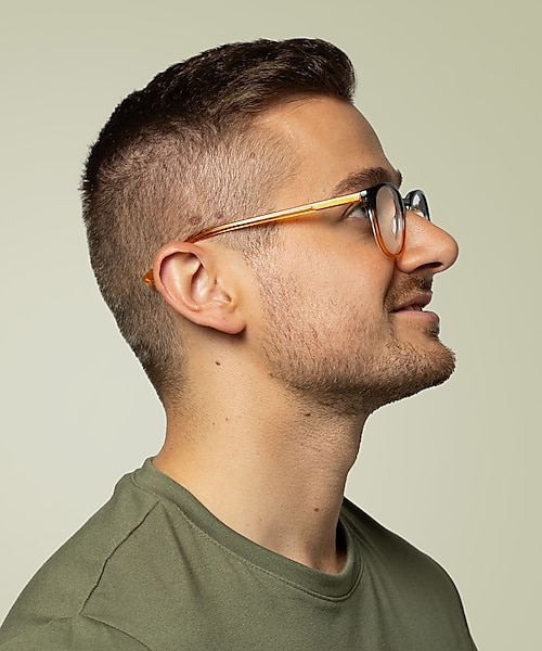 Jordy Gradiënt kristal blauw oranje AcetaatEyeglass Frames voor heren van B24