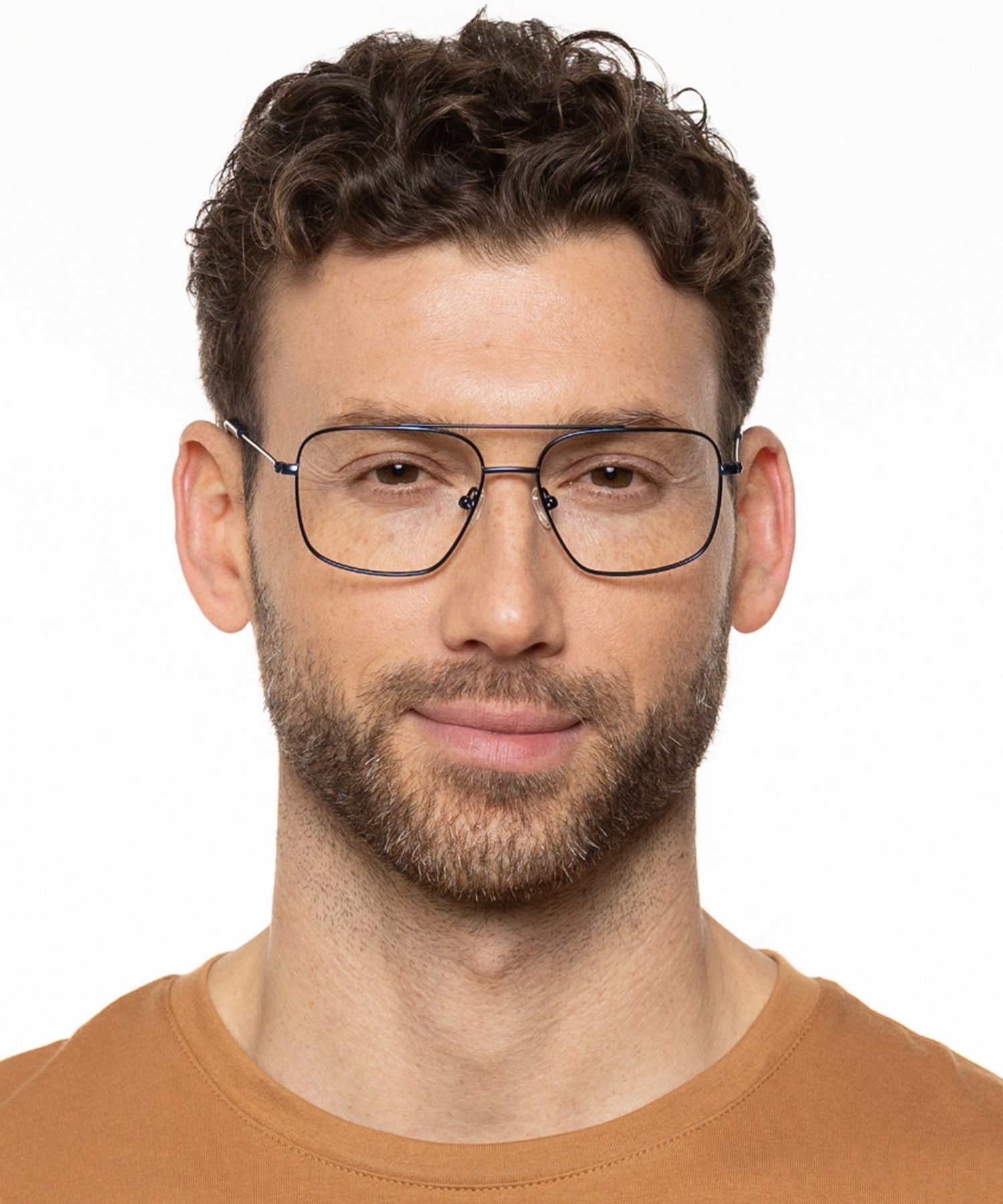 Detroit Mattblau MetallEyeglass Frames für Herren von B24