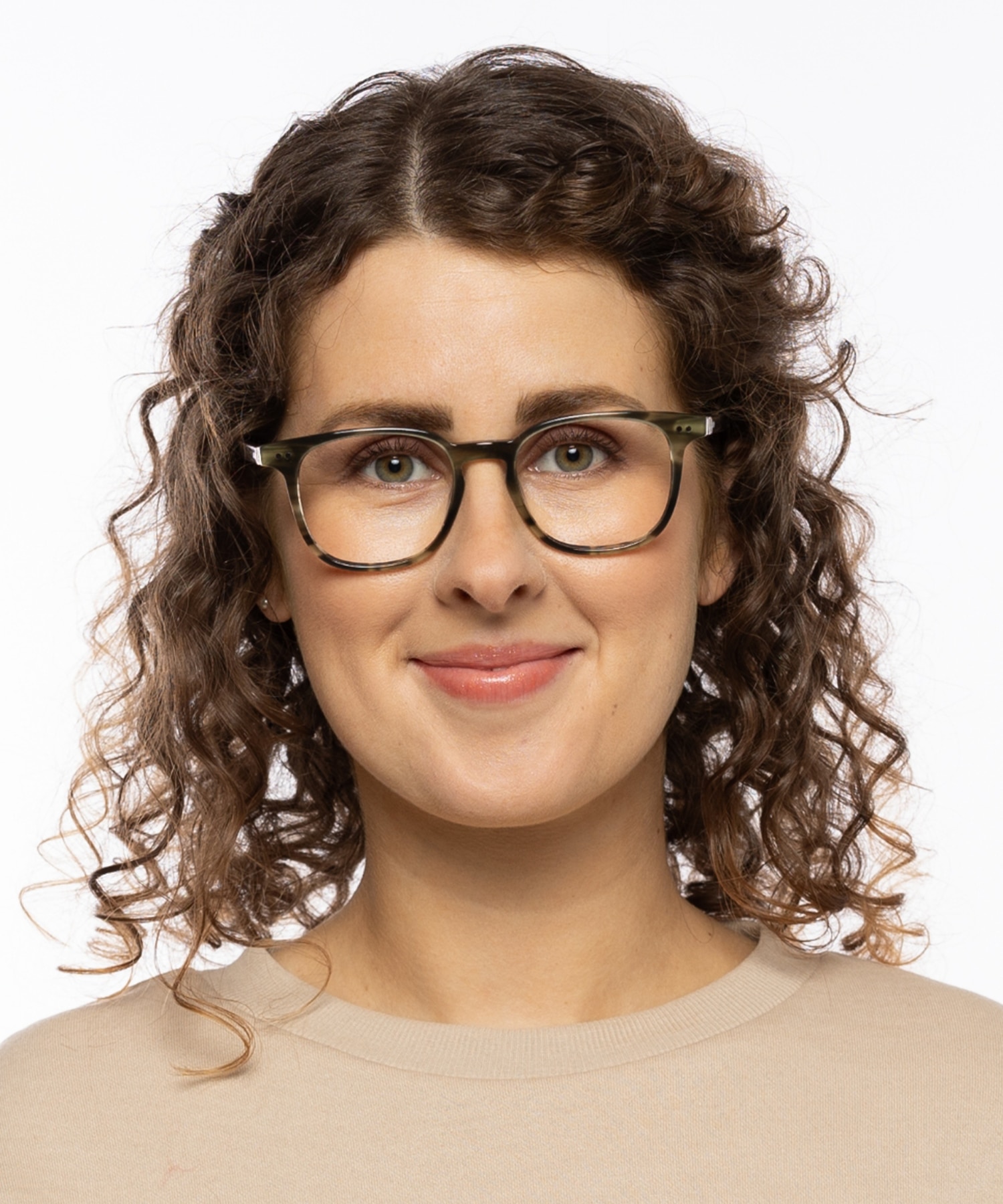 Basel Kristal groen hoorn AcetaatEyeglass Frames voor dames van B24