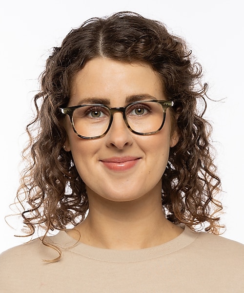 Basel Crystal Green Horn AcetatEyeglass Frames für Damen von B24