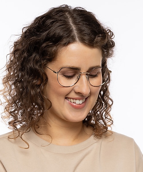 Maui Schwarz & Gold MetallEyeglass Frames für Damen von B24