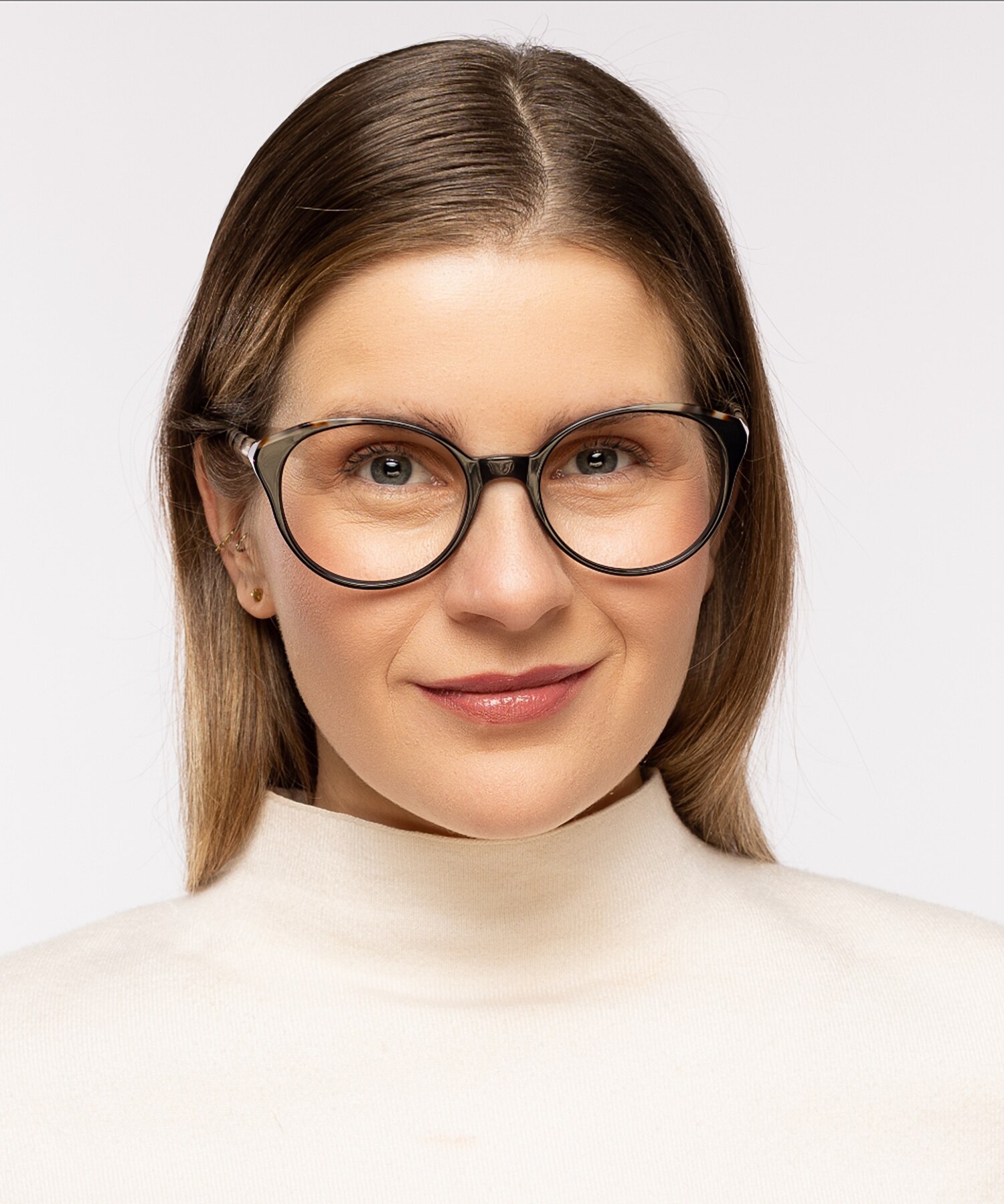Erica Zwart  &  wit Havana AcetaatEyeglass Frames voor dames van B24
