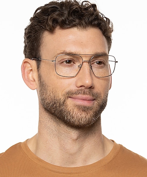 Detroit Zilver MetaalEyeglass Frames voor heren van B24