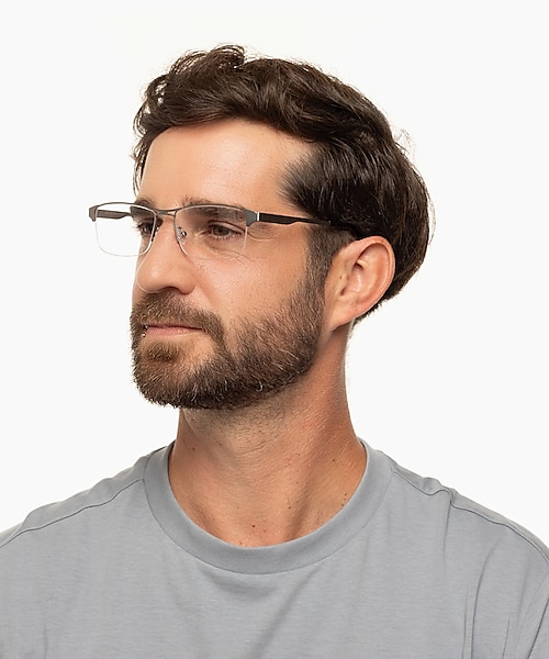 Bilbao Silver  &  Black  &  Grey Havana MetallEyeglass Frames für Herren von B24