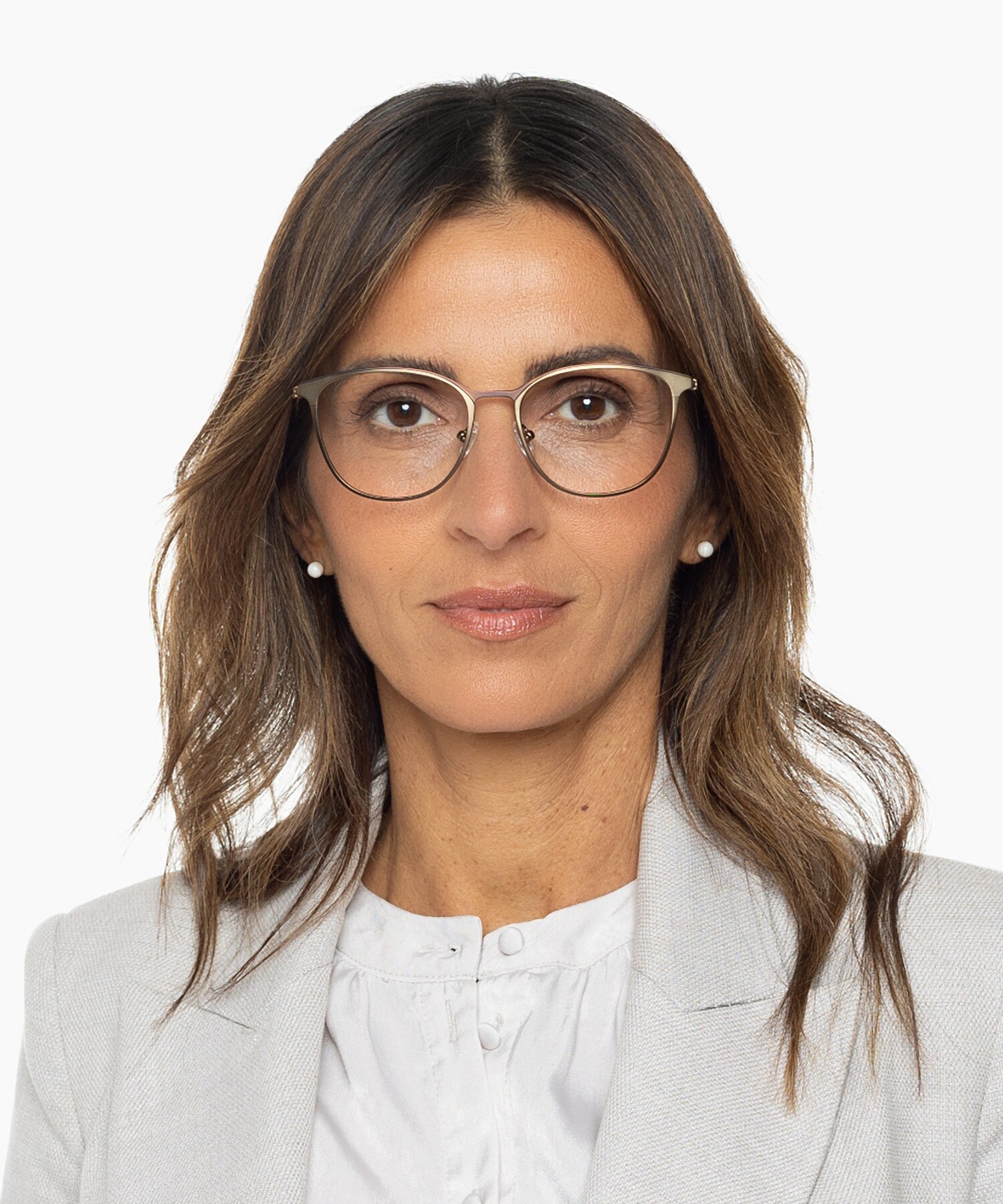 Madrid Matt Dark Gold  &  Matt Brown MetallEyeglass Frames für Damen von B24