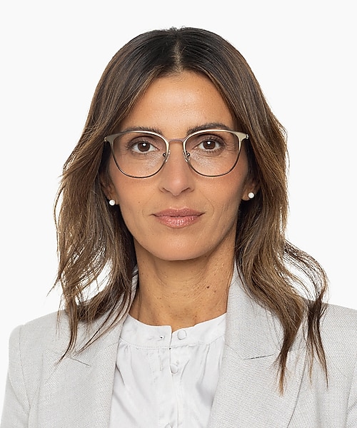 Madrid Matt Dark Gold & Matt Brown MetallEyeglass Frames für Damen von B24