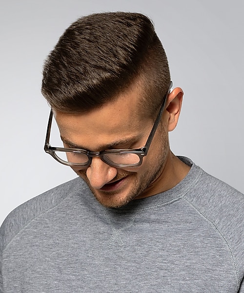 Cleveland Crystal Grau AcetatEyeglass Frames für Herren von B24