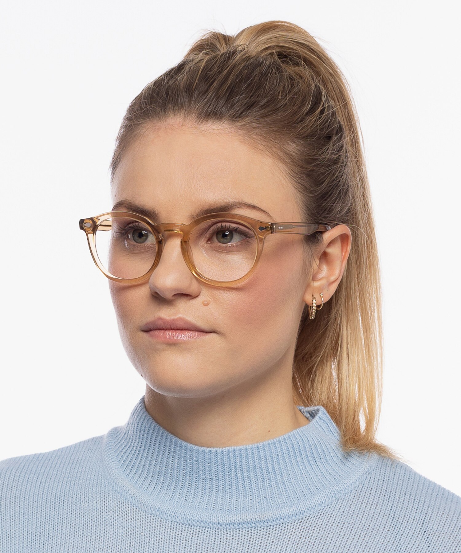 Brooke Crystal Light Yellow Brown AcetatEyeglass Frames für Damen von B24