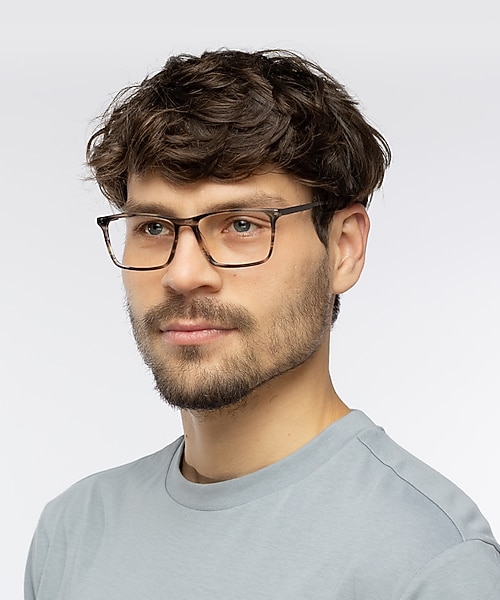 Aaron Grijs hoorn  &  mat gunmetal AcetaatEyeglass Frames voor heren van B24