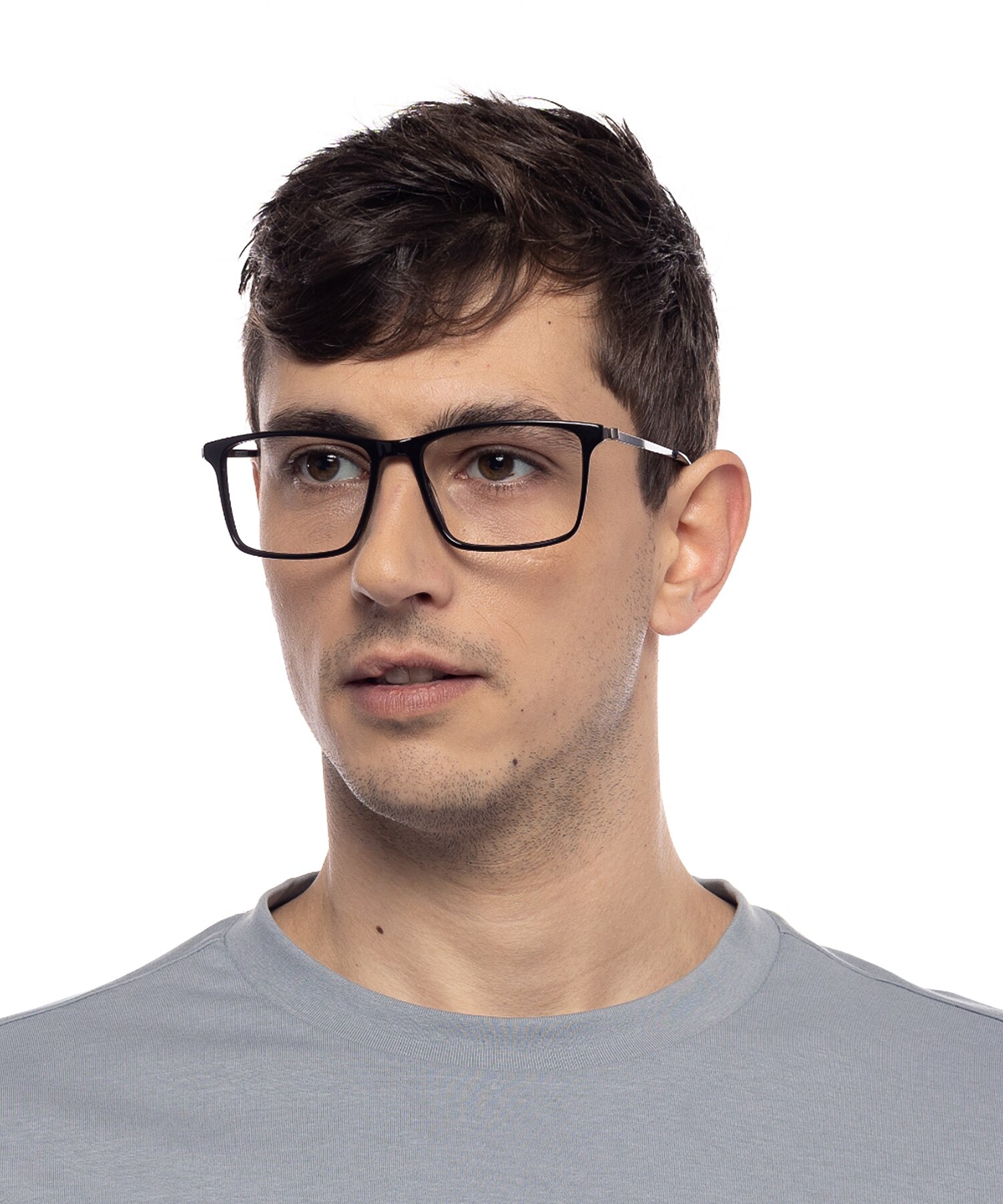 Perry Black  &  Matt Light Gun AcetatEyeglass Frames für Herren von B24