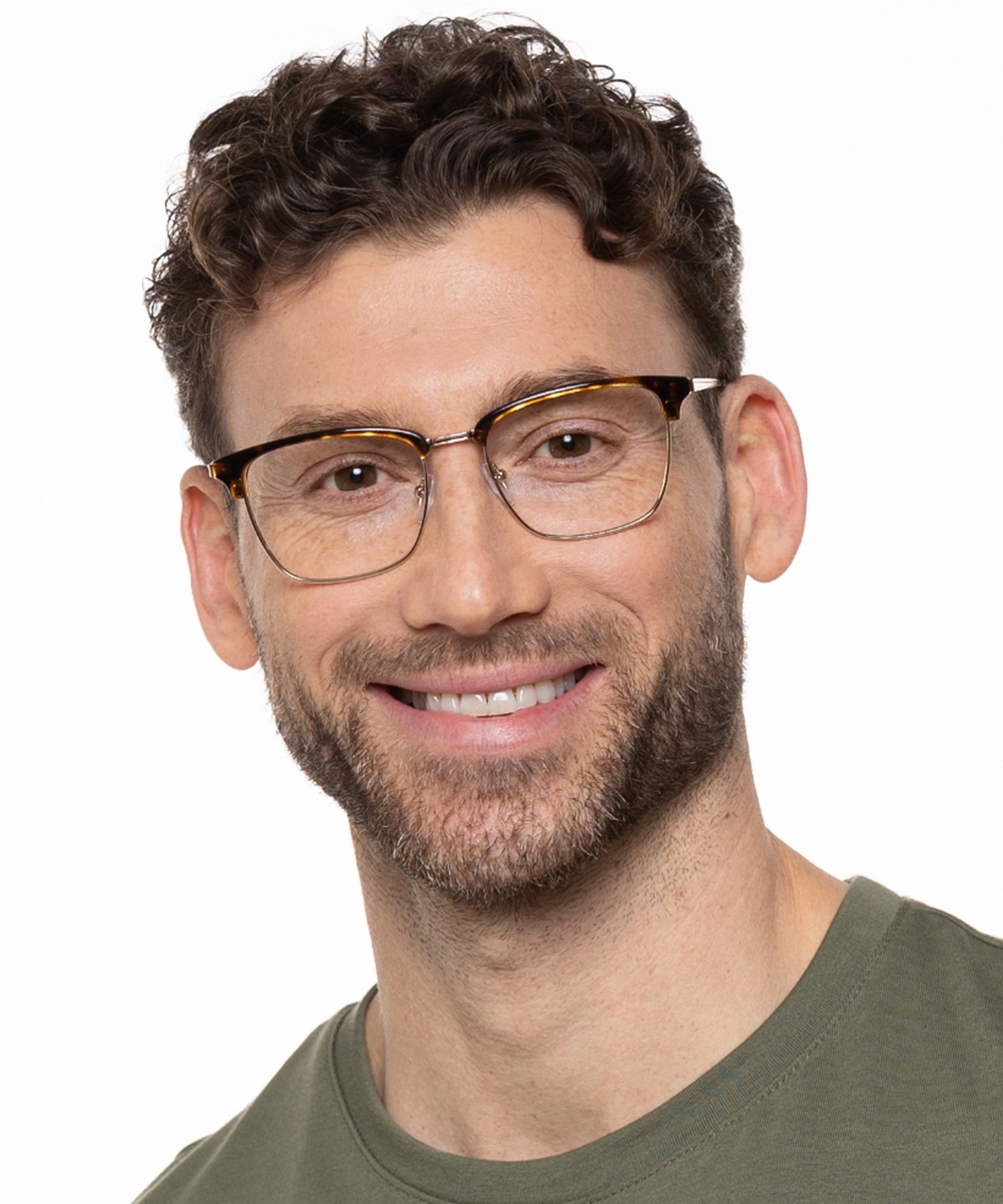 Tupelo Havana  &  glanzend goud MetaalEyeglass Frames voor heren van B24