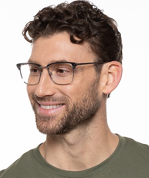 Tupelo Crystal Blue & Silver MetallEyeglass Frames für Herren von B24