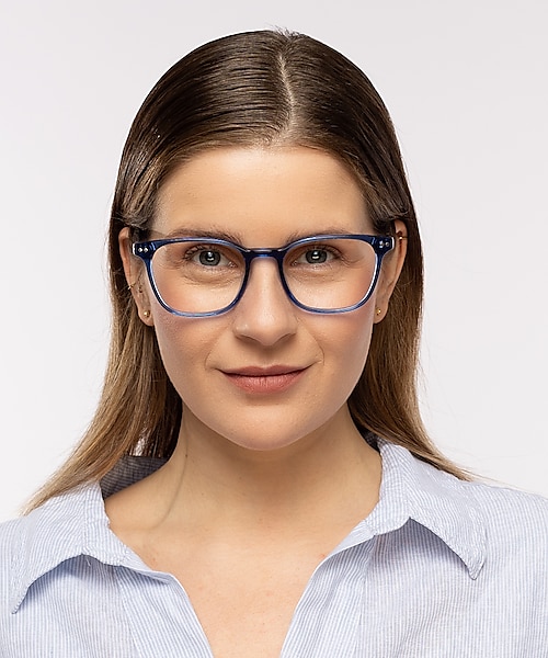 Johnny Kristal blauw & blauw Havana AcetaatEyeglass Frames voor dames van B24