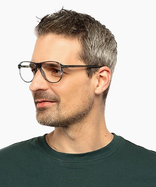 Dallas Crystal Grau KunststoffEyeglass Frames für Herren von B24