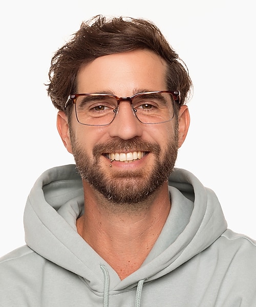 Irvine Havana MetallEyeglass Frames für Herren von B24